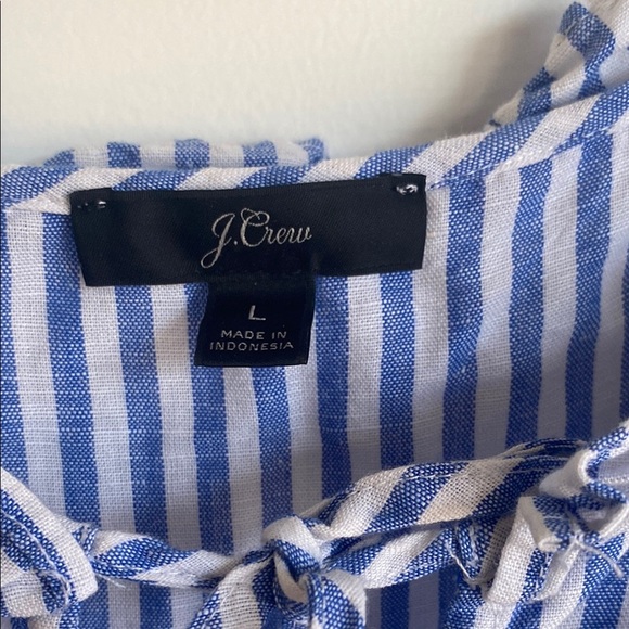 J. Crew Blue and White Ruched Midi Sundress - Picture 2 of 4